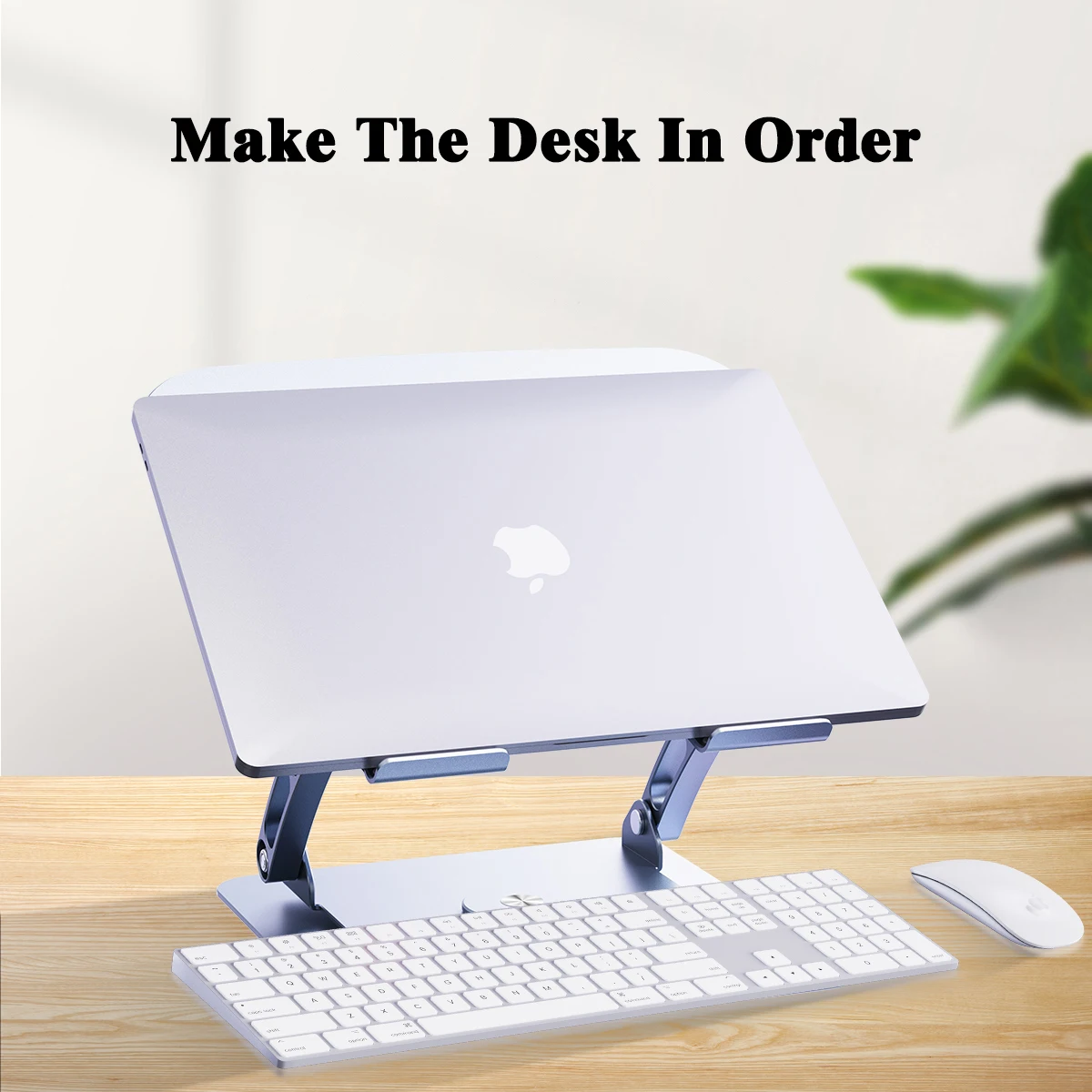 Adjustable Height Portable Bamboo Lap Computer Desk With Pillow Cushion And Monitor Mount Laptop Stand