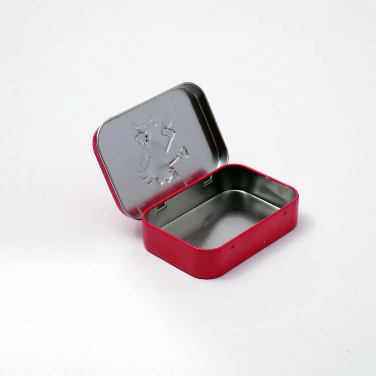 
Custom Food Grade Rectangular Empty Hinged Tins Full Printed Candy Tin Box Small 