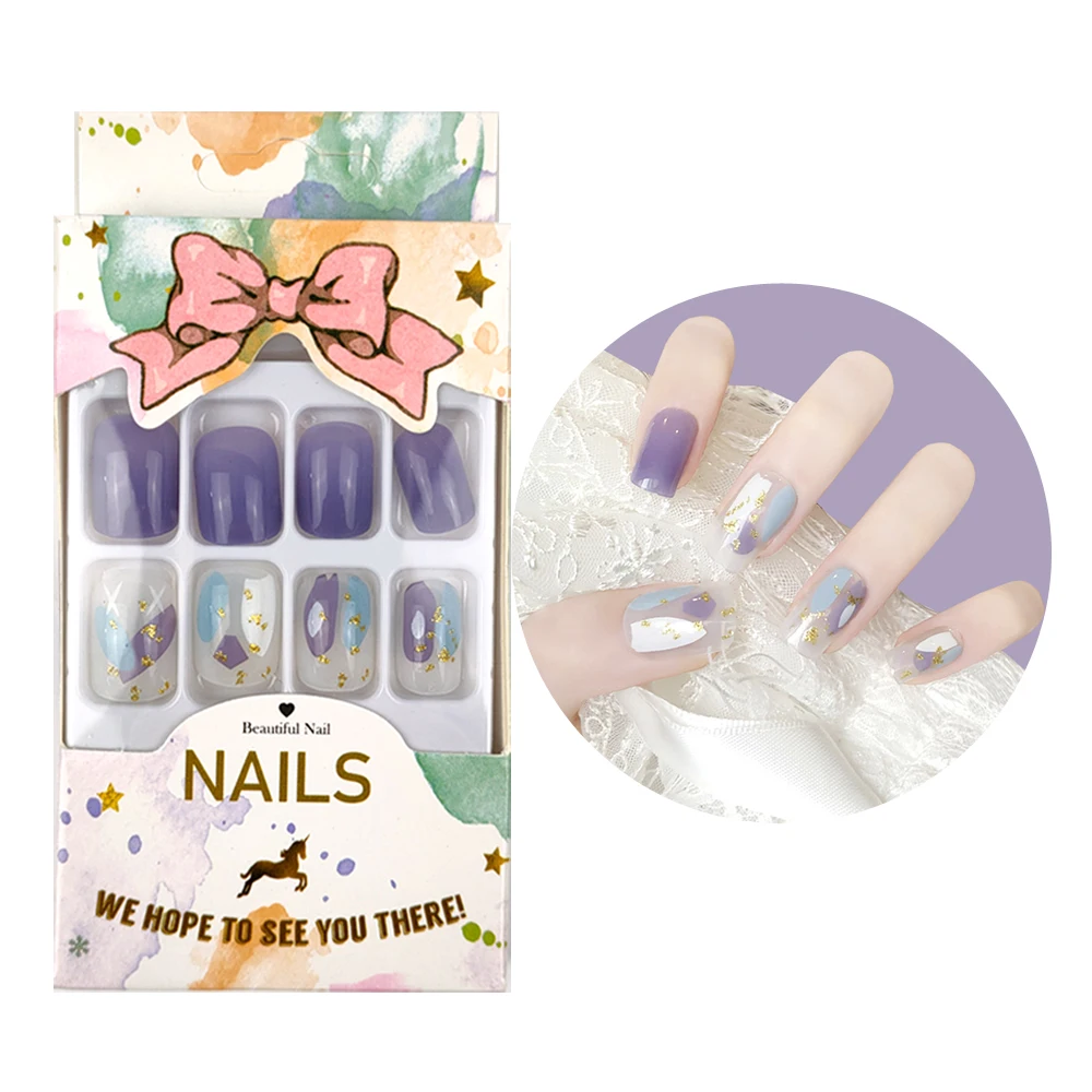 All Cover shiny glitter nails nail tips press on false nails set with glue