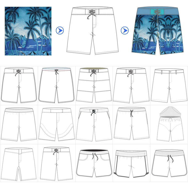 graphic mesh shorts embroidery Pattern Performance Shorts men 2 in 1 beach swimming pants shorts men