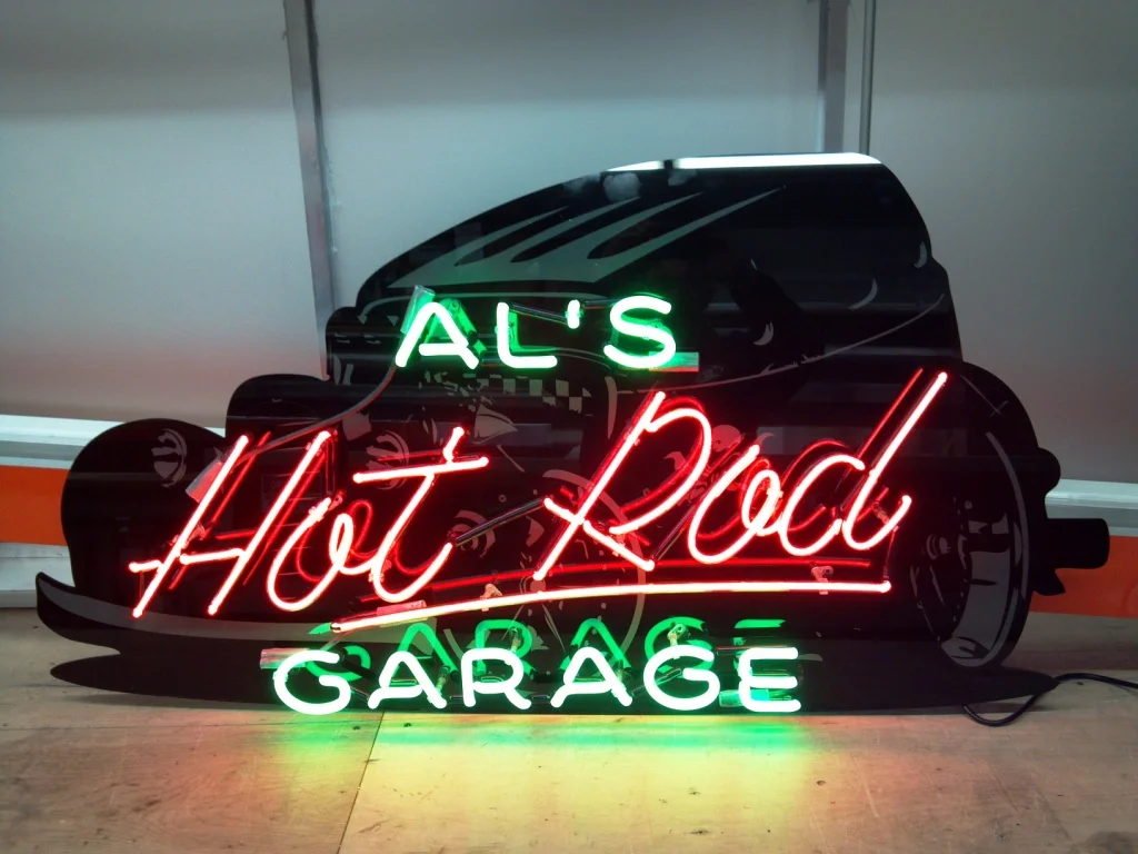 New Factory Sale Custom Led Glass Neon Glass Sign Table Letters Acrylic Boxes Lights Logo In Metal Box For Sale