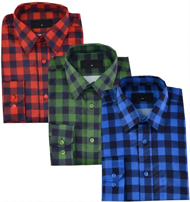 FR Shirts Flame Resistant Light Weight Printed Fire Retardant Plaid Shirt long sleeve