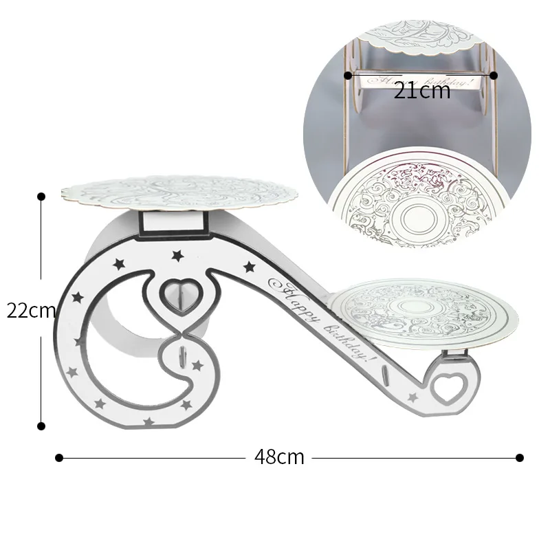 New environmentally friendly thickened European-style double-layer dessert table paper cake stand for birthday party wedding