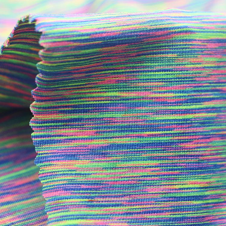 Knit Jersey Rapid Heather Wick Quick Dry Fit Polyester Spandex Elastic Space Dyed Single Jersey Fabric for T-shirt Sportswear