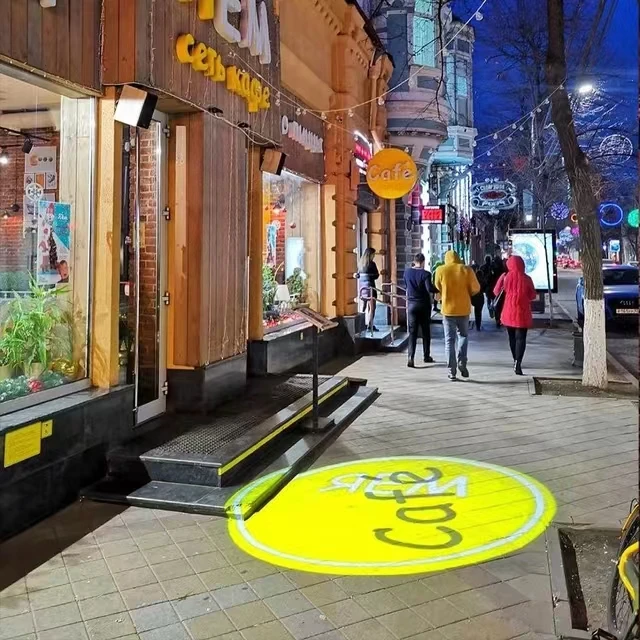 80W IP65 Outdoor waterproof advertising gobo projector light customize logo projector floor Welcome light Production warning