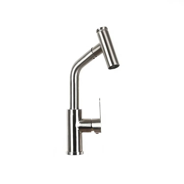 Высококачественный смеситель для раковины в современном стиле из нержавеющей стали с одной ручкой