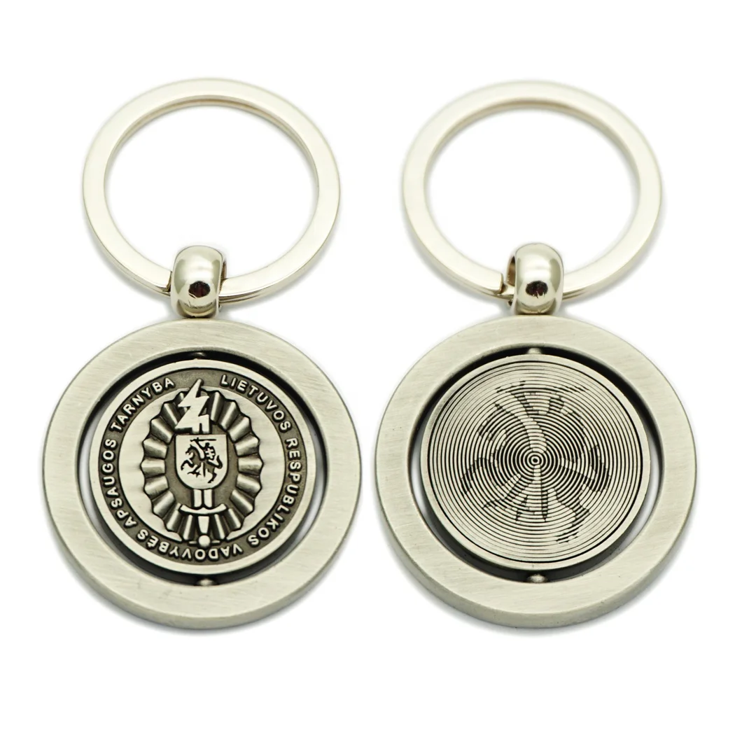 customised key chain maker Promotion best quality custom key chain holder souvenir gifts alloy metal spinning key chain charms