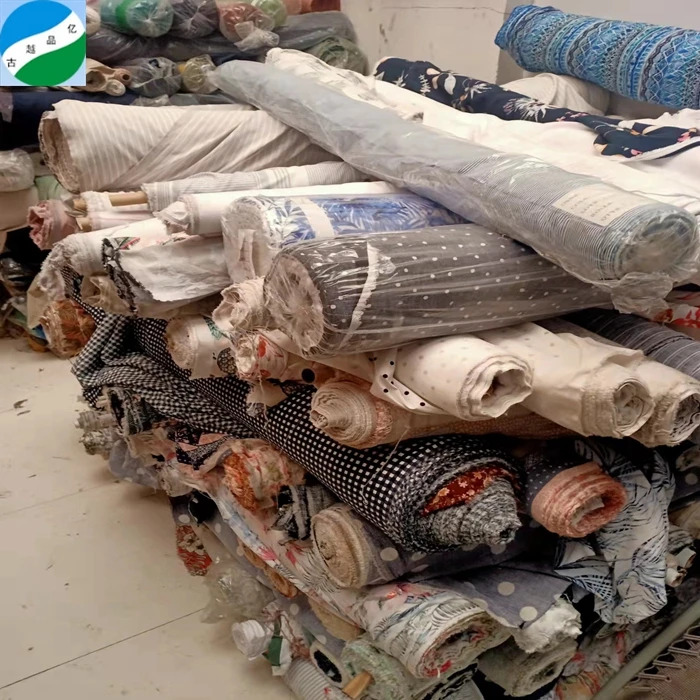 Line fabric stock kg price small rolls and middle rolls printed cotton linen fabric woven print shirt fabric