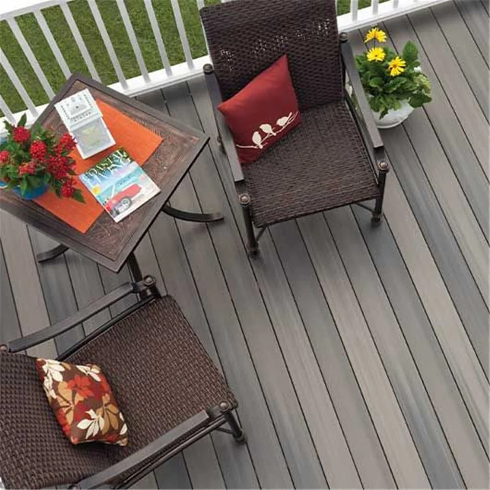 natural color garden balcony durable wpc flooring grey millboard decking
