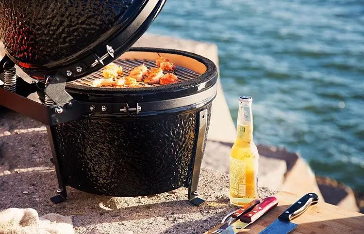Auplex 14-inch table BBQ Kamado Ceramic bbq Charcoal Grill for outdoor or indoor barbecue