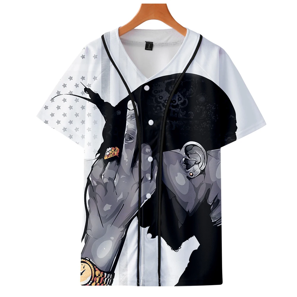 
Men Women 3D Print Tupac 2pac T-shirt Short sleeve O-Neck Baseball shirt Hip Hop Swag harajuku Streetwear Design Baseball Jersey 