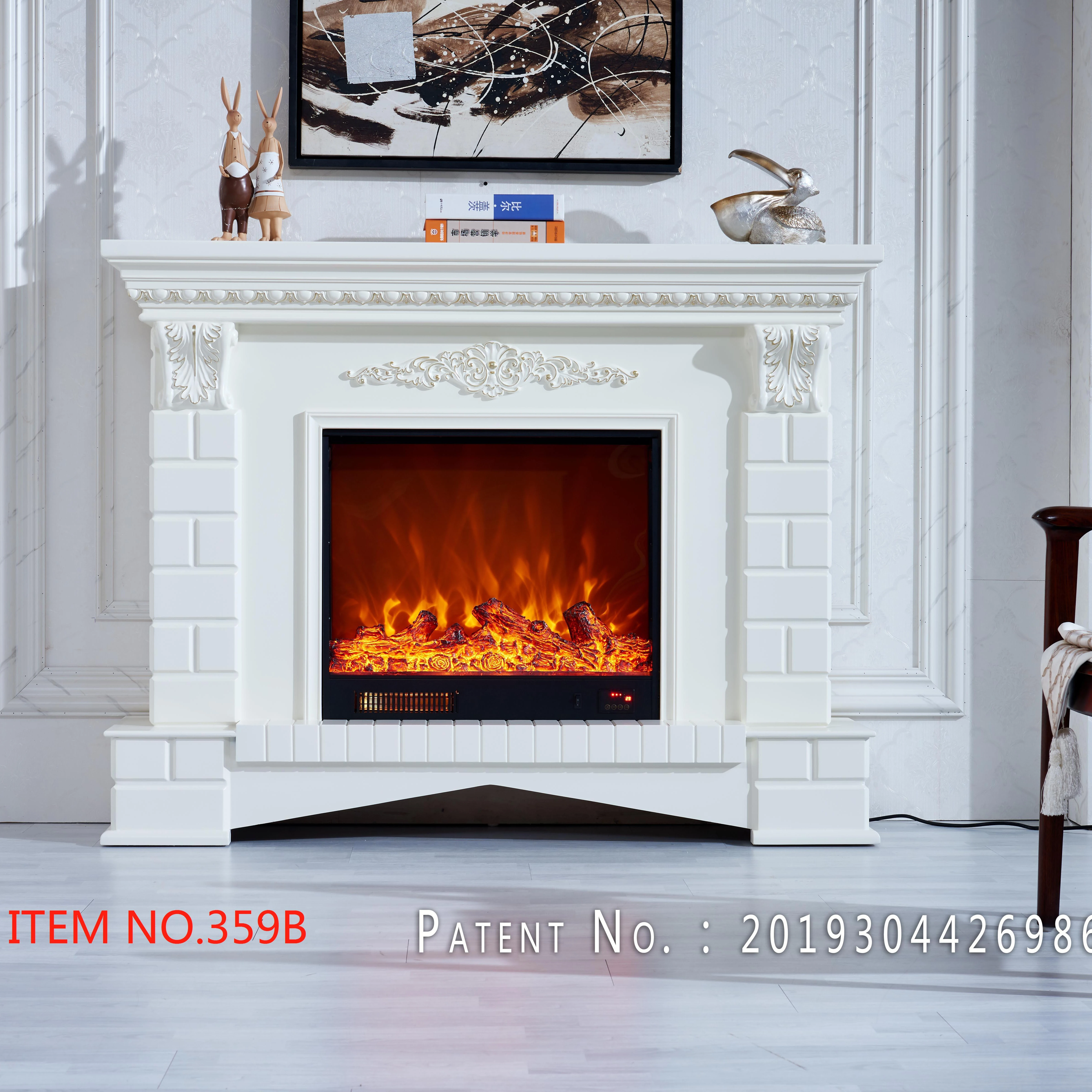 series 359 Effect of bricks resin carving heating stove electric flame effect fireplace