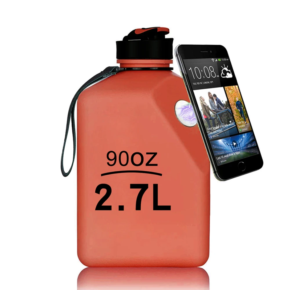 91OZ Drinks Bottle Magnetic Water Bottle Tripod Custom LOGO 2700ml Frosted Water Jug for Fitness Gym
