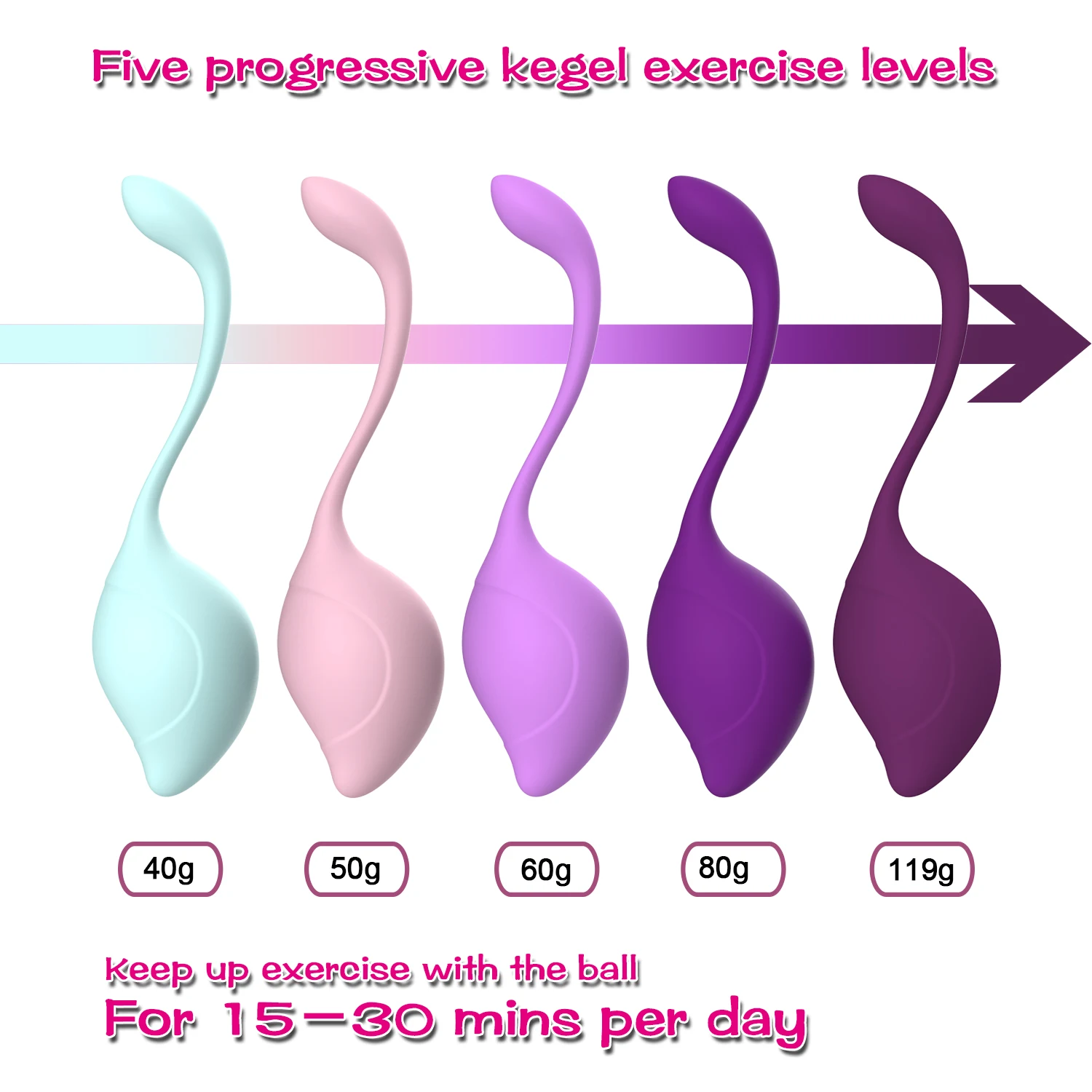 Soft silicone Pelvic floor exerciser kegel balls vaginal tightening silicone kegel balls