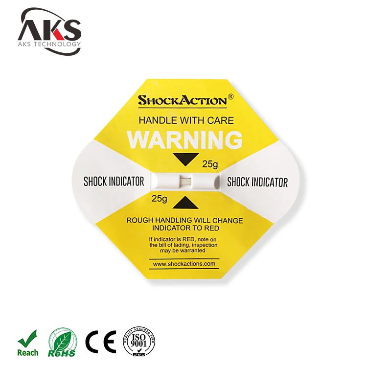 Shockaction Label Impact Indicator Irreversible Shock sensor Sticker for Medical Equipment Shipment