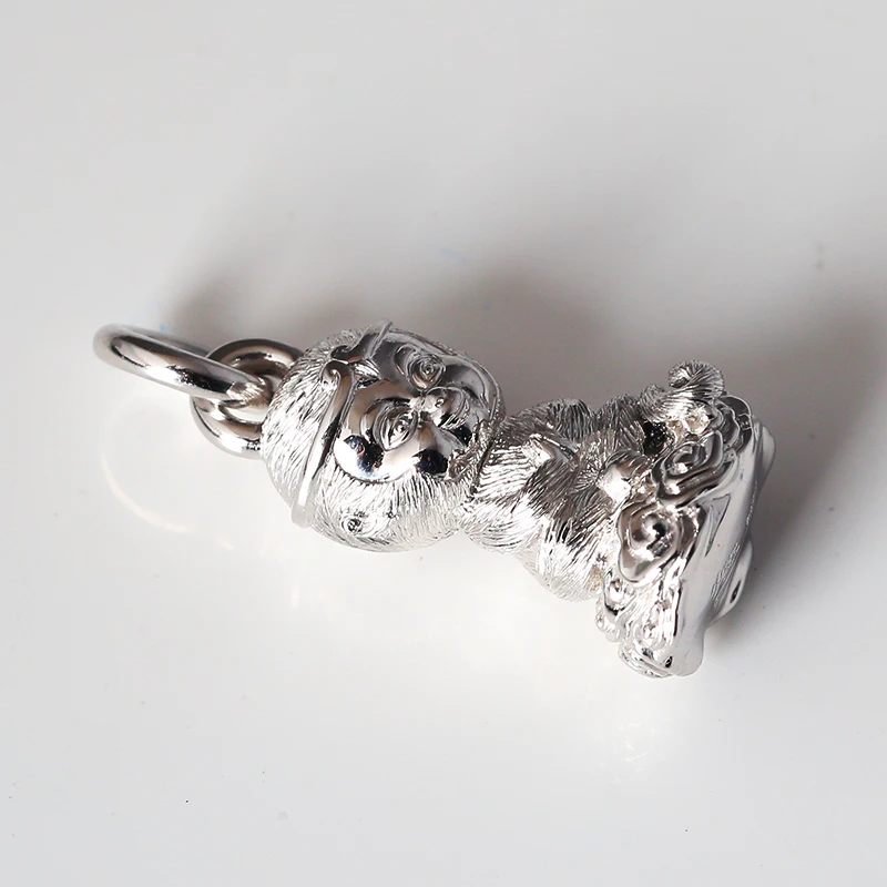 2024 Black Myth Chinese Hero Monkey King Wukong Pendant Necklace 18K Gold And 925 Silver Plated Hip Hop Style Fighting Buddha