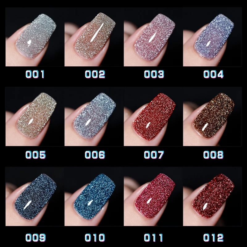 New Style Flashing Shiny Disco Gel Effect Sparkle Soak Off UV Nail Diamond Reflective Glitter Gel Polish