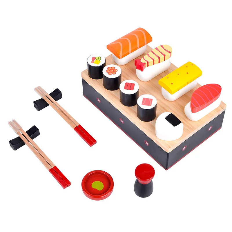 Детская кухня миниатюрная модель еды суши 3D ролевые игры Магнитные деревянные «сделай сам» игрушки для девочек кухонный набор детей