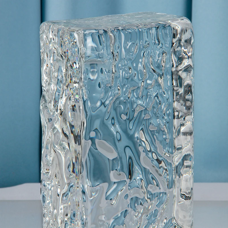 Wholesale High Grade K9 Crystal Glass Cube Block Colorful Crystal Glass CraftsRaw Material Brick