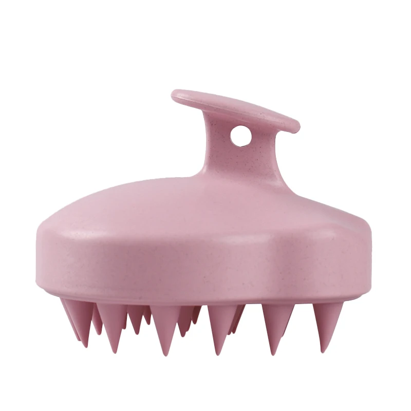 Wheat Straw Hairbrush Head Massager Silicone Scalp Massager Brush Scalp Scrubber Shampoo Brush For Hair Growth