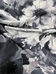 Ink painting style with digital printing fabric fashion design for spring clothes