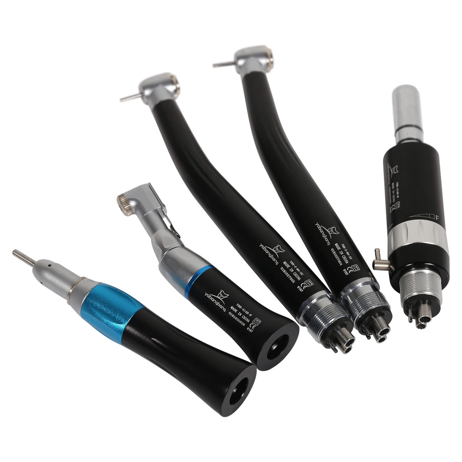 4 Colors 4 Hole Low Speed Handpiece Contra Angle Straight E-type Air Motor + 2*High Speed Handpiece Push Button Dental Equipment