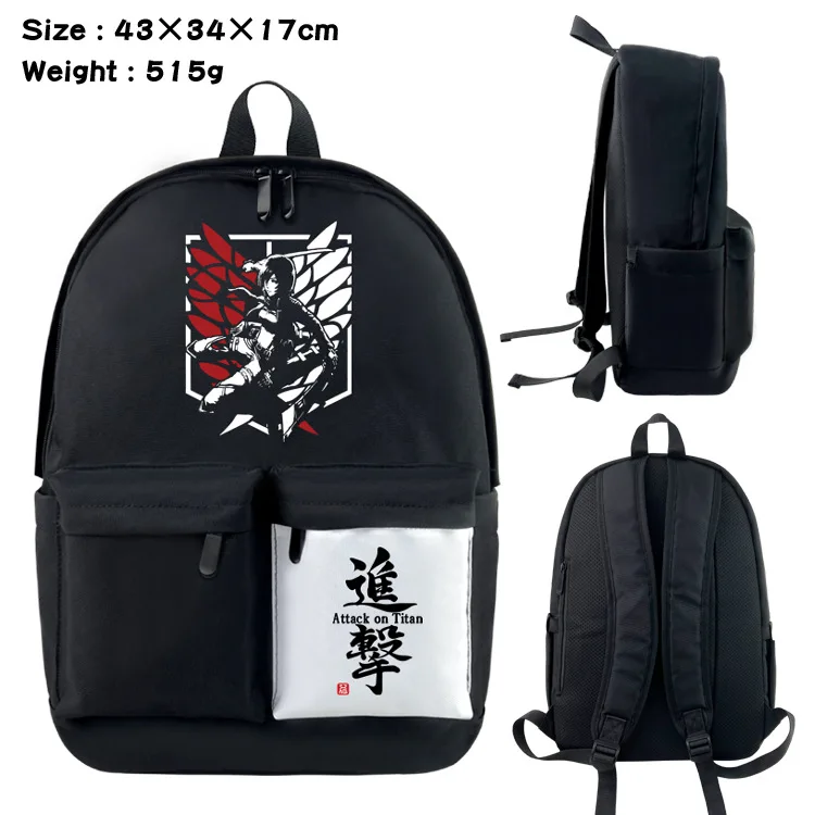 Attack on Titan Cartoon Backpack Men Women Canvas Anime Laptop Knapsack School Bag for Teenagers Travel Bags