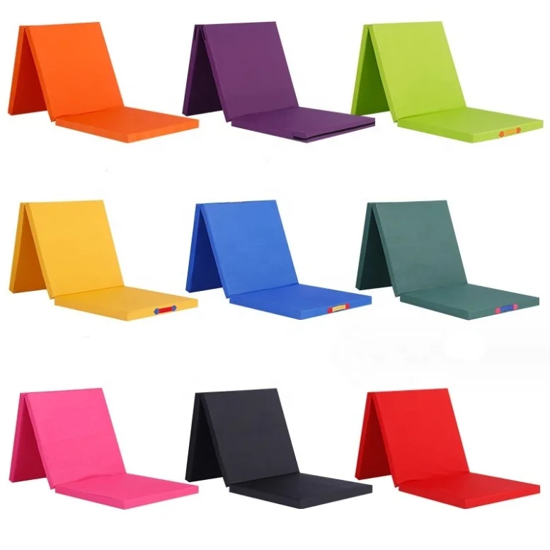 Folding Gymnastics Mat 5cm Thick PU Canvas PVC Foam 4m Length for Dance Practice Fitness Yoga Sit-ups Somersault Training