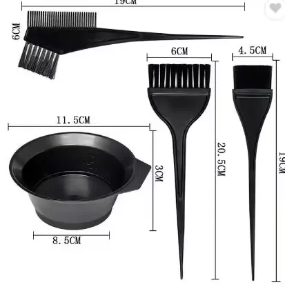 Custom Logo 4pcs Economical Hair Coloring Dyeing Tools Baked Bowl Comb Hair Styling Tools For Tint Coloring Hair Bleach