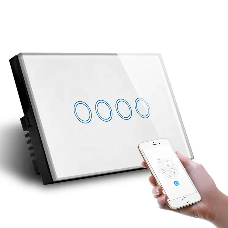 AU Standard Smart WIFI Light Switch 4Gang Touch Zigbee Switch with Australia SAA certification