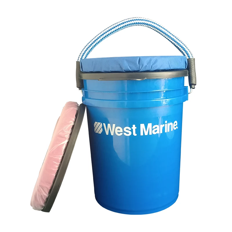 Заводская поставка, пластмассовое ведро на 5 галлонов с поворотным сиденьем, ведро для рыбалки для использования на открытом воздухе с крышкой и ручкой, индивидуальный цветной логотип