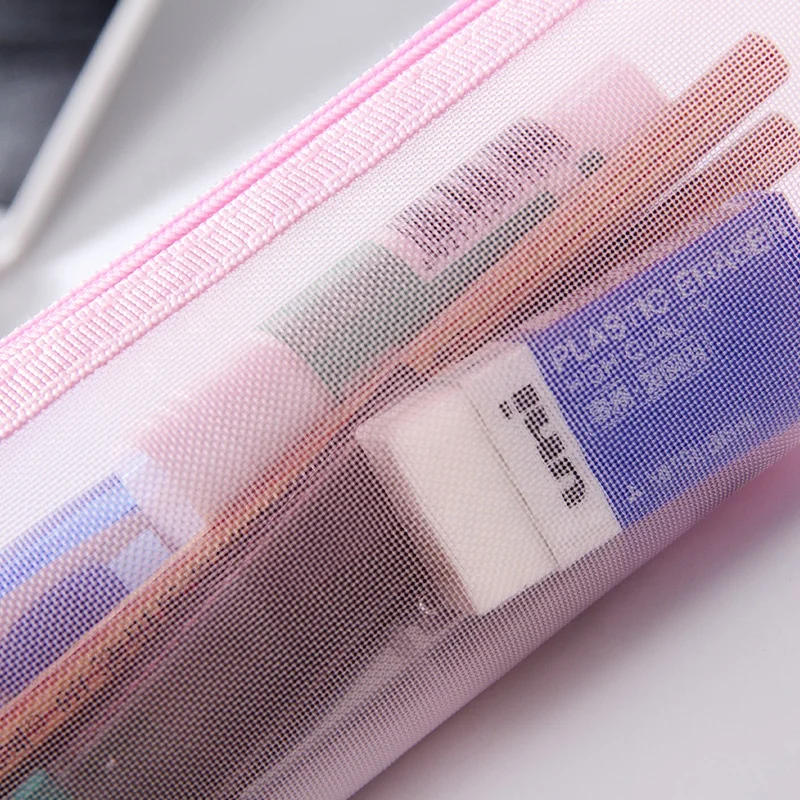 wholesale simple design college style comfortable fabric zipper round custom color stationery pen bag pencil bag