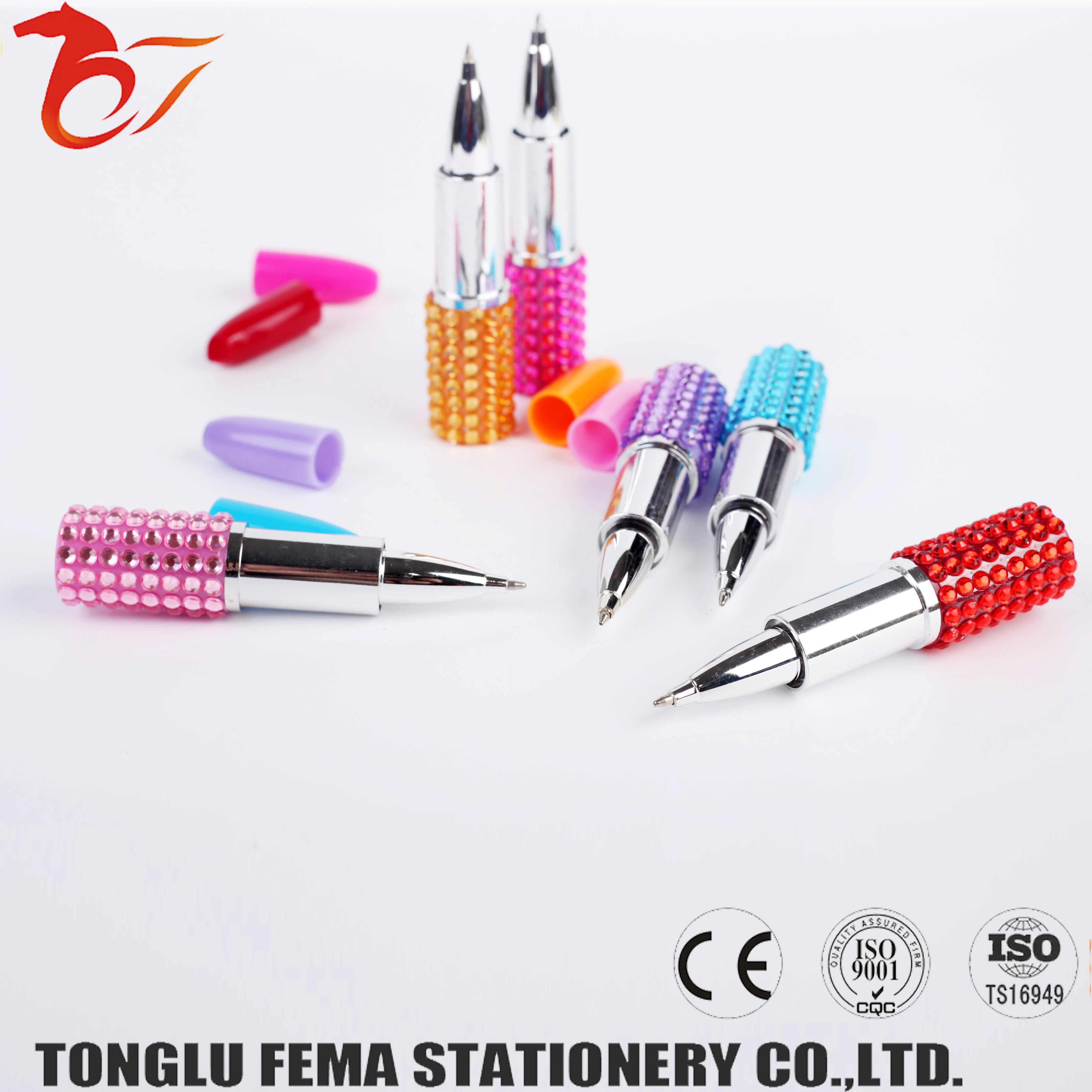 Glitter 3d Floater Lipstick Shape Liquid Floating Pen