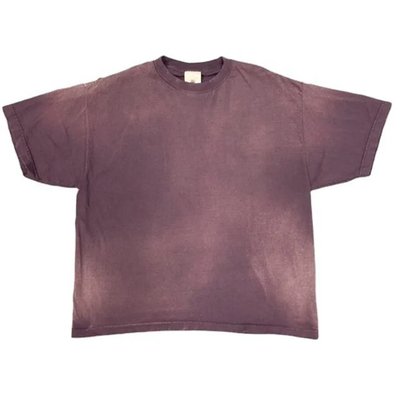 T Shirt Sun Faded Acid Washed Custom Vintage Distressed Men Sun Faded T Shirt