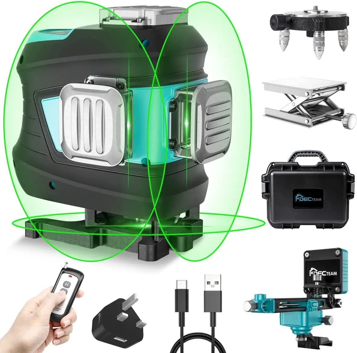 Новый продукт Huepar самовыравнивающий лазерный уровень 360 самовыравнивания DJ03DG с жестким чехлом для переноски