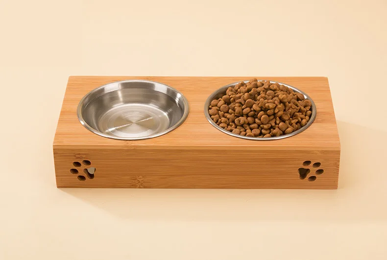 Natural bamboo cat/dog and pet food plate
