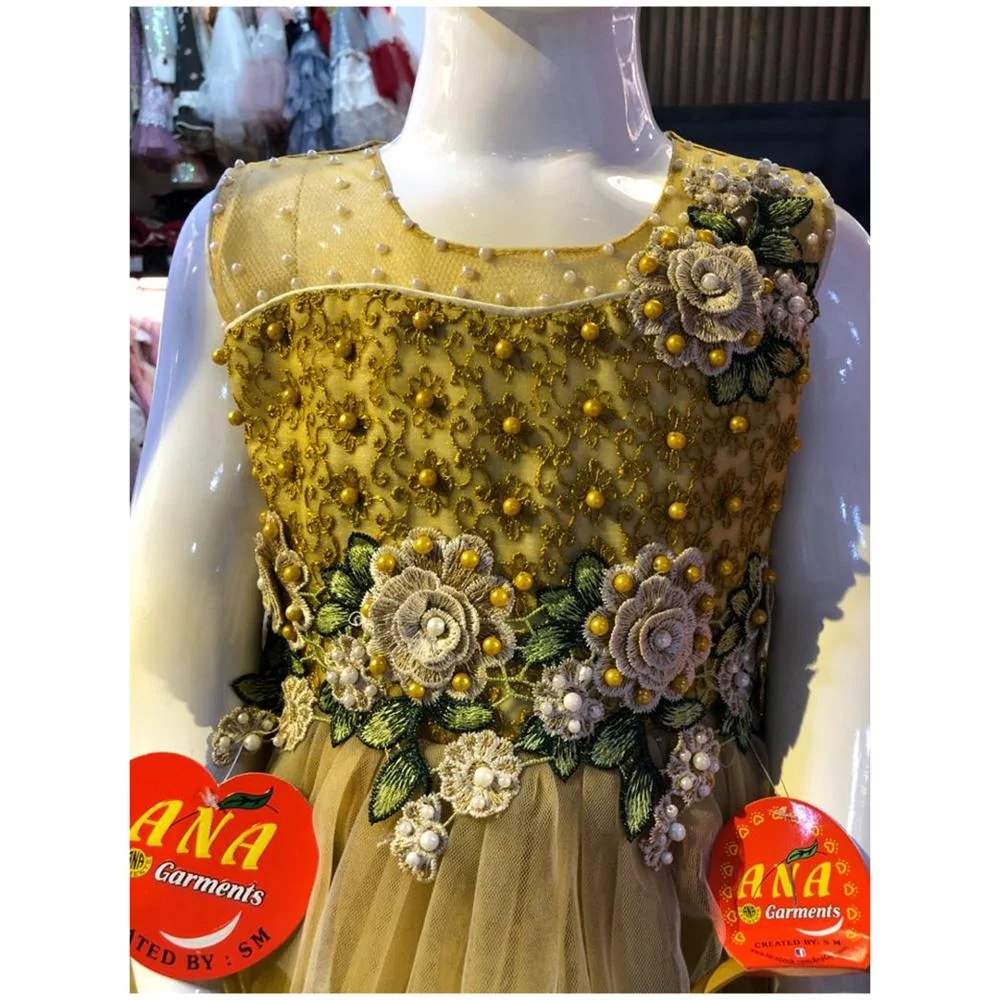 new 4-7 years lace sleeve less girl princess layered dress comfortable breathe freely kids baby party dress