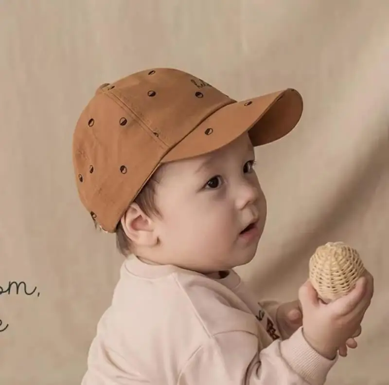 
2021 Hot sale spring summer baby boy girl letter embroidery cotton baseball cap 