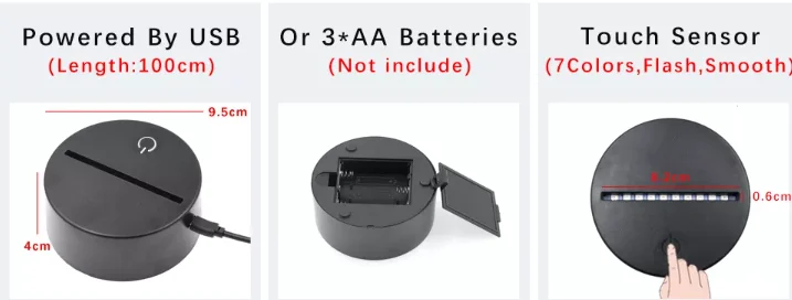 World of Warcraft Night Light Creative 3D Illusion Acrylic Table Desk Base LED Table Lamp Desk Lamp Night