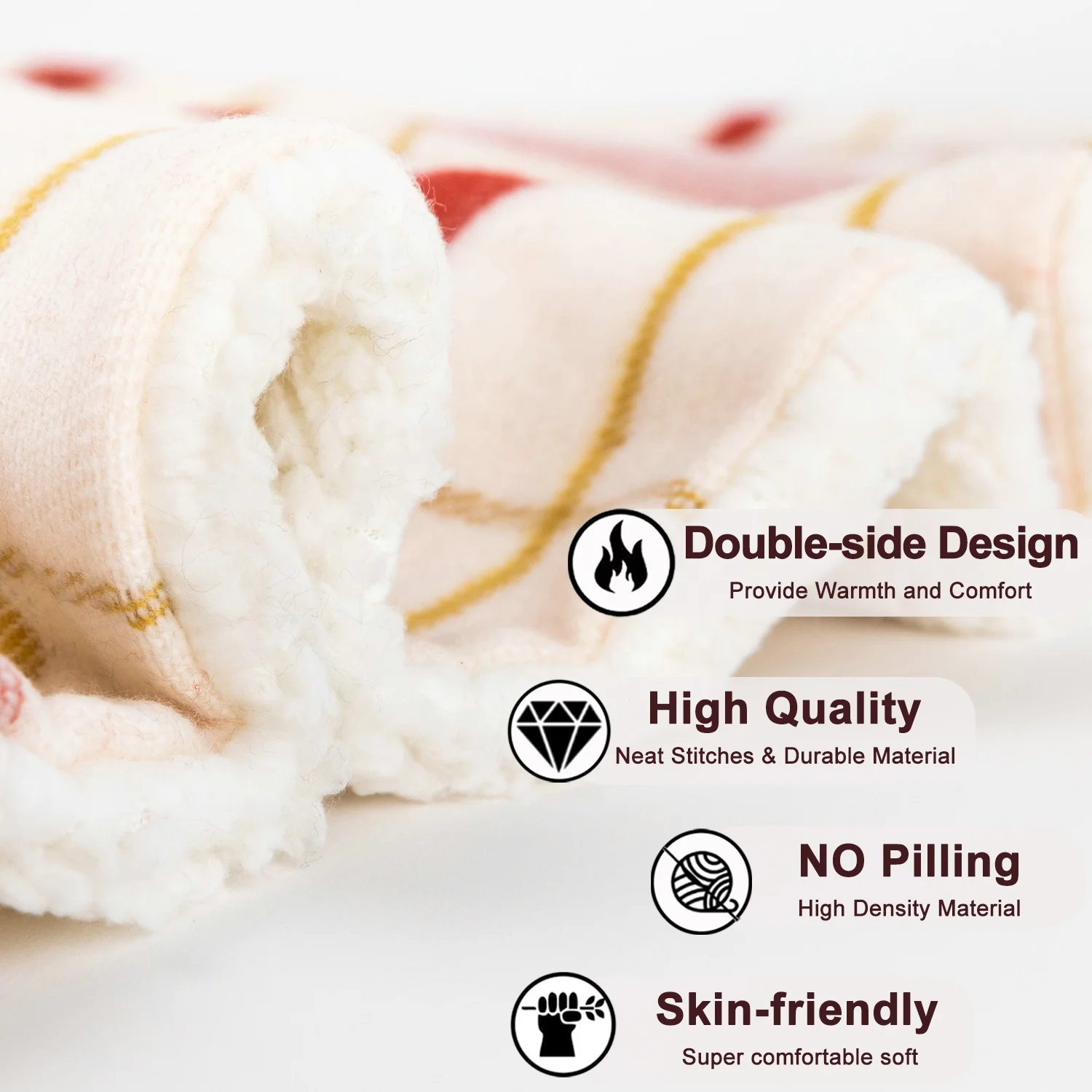 Customized Weighted Sherpa Fleece Cuddly Super Soft Warm Fluffy Chunky Cozy Checkered Plaid Sofa Throw Cover Blanket for winter