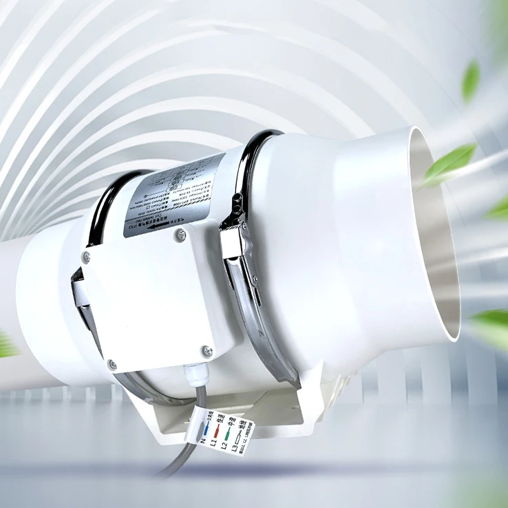 Plastic High Efficiency Centrifugal In line Duct Air Suction Extractor Exhaust Fan Axial Mixed Flow Ventilation Fan For Home