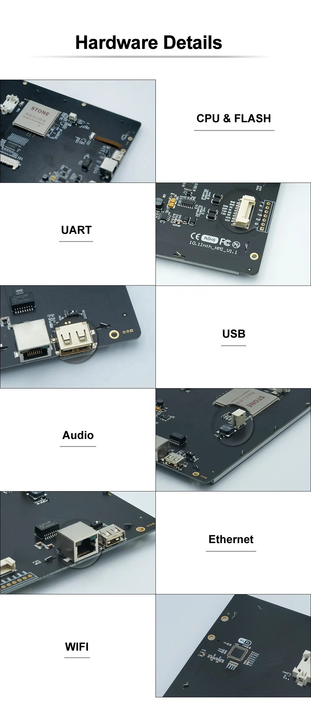 5.6 inch STONE-TECH 640X480 Programmable TFT LCD display controlled by any MCU