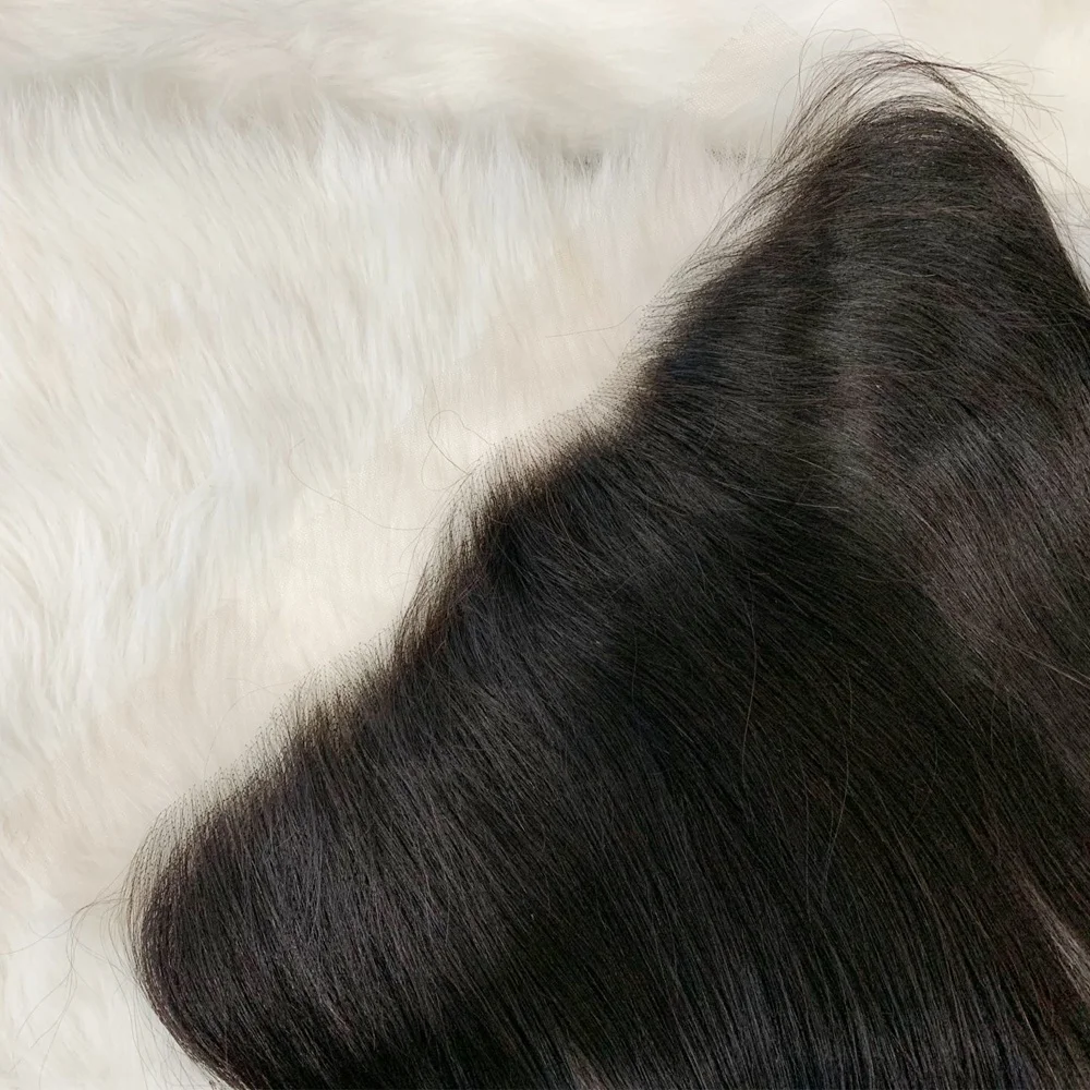 13X4 HD Lace Frontal Indian Hair Pre Plucked Ear to Ear HD Lace Big Closure Brazilian Straight Hair Invisible Lace Frontal