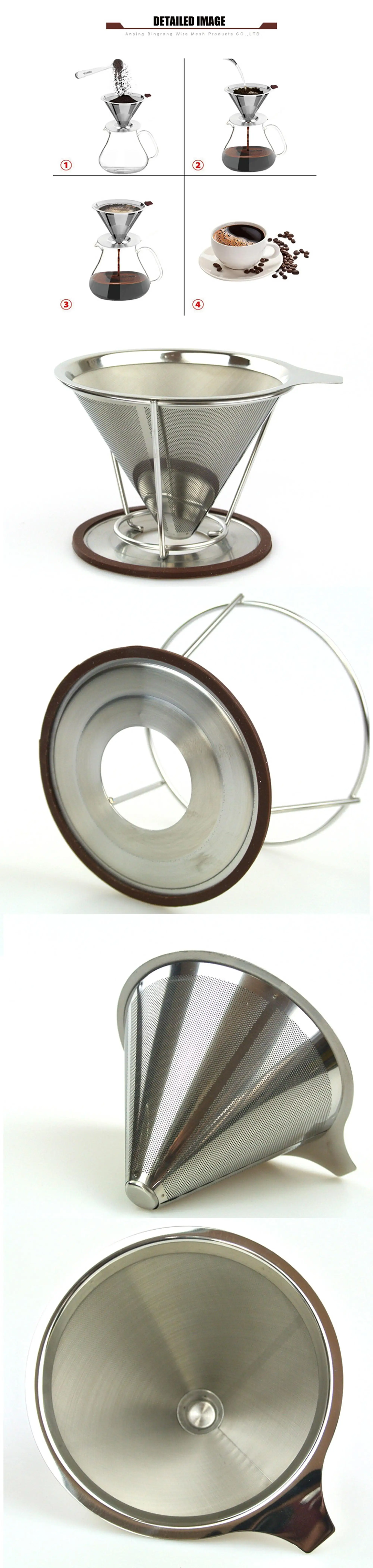 Stainless Steel  Coffee Dripper Outdoors Coffee Filter Hold Coffee Filter