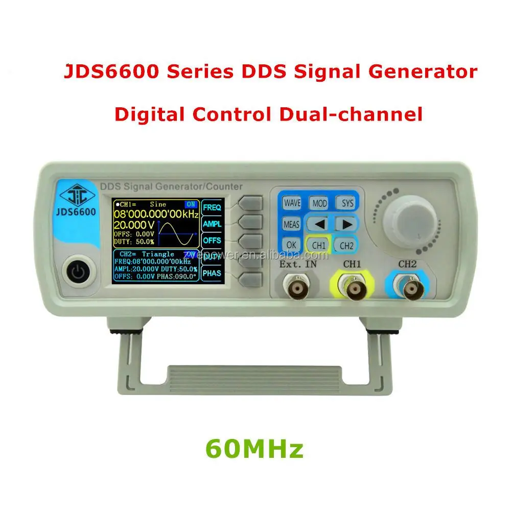 Двухканальный генератор сигналов DDS серии JDS6600 с цифровым управлением от 15 МГц до