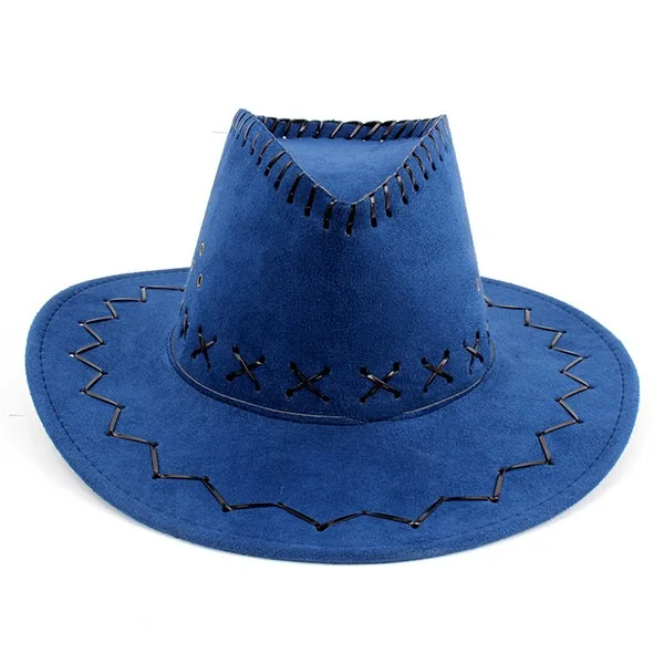 Оптовая продажа, взрослая недорогая ковбойская шляпа, замшевая рекламная ковбойская шляпа