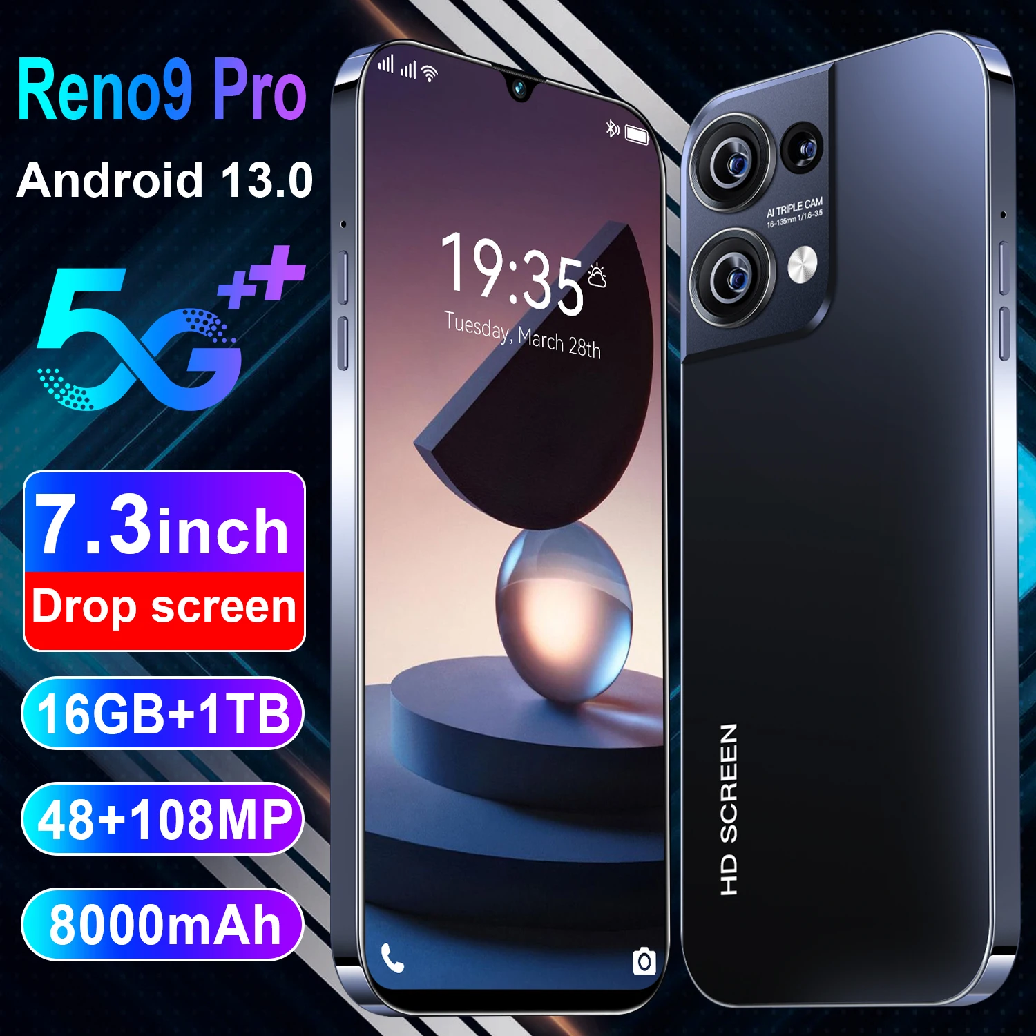 Original Smartphones 5g Reno 9 Pro 12gb+512gb Phone 10-core Version Cellphones Mobile Phonehot Sale Products