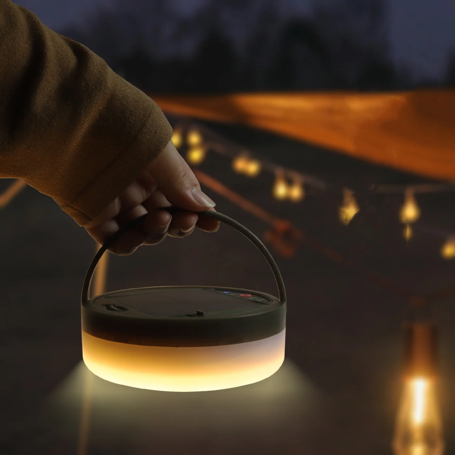Outdoor String Lights 10m 100led Rechargeable Multifunctional Camping Light Warm White Led Outdoor Solar Camping String Lights