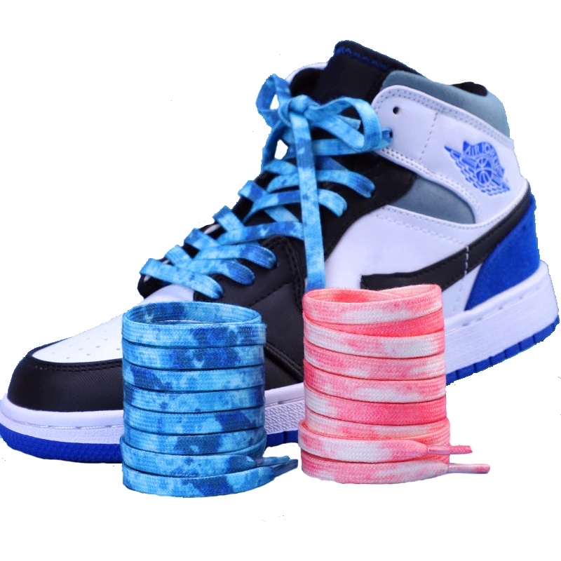 Tie-dyed shoelaces AF1 Child Adult sneakers shoelace basketball shoes fashion personality color sports flat shoes lace rope