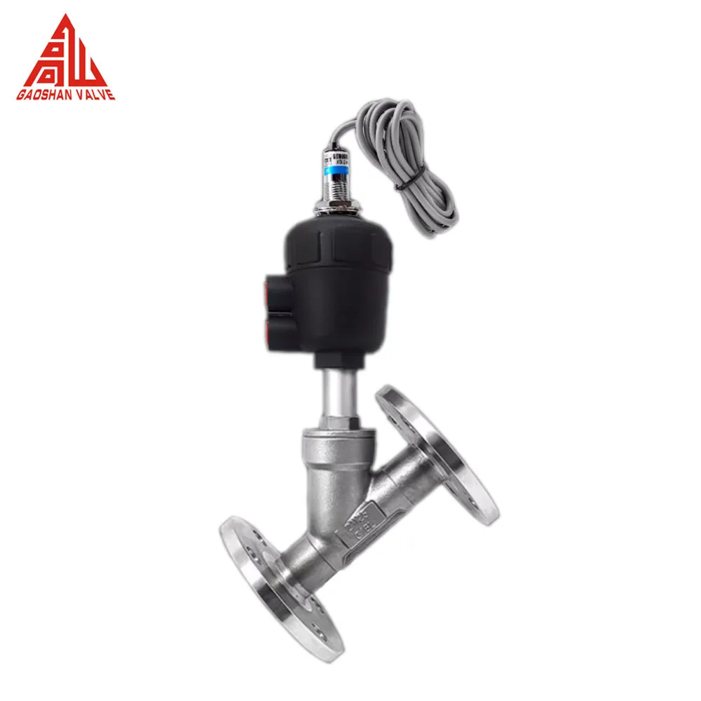 Angle Seat Valve Flange Thread Type Pneumatic Angle Seat Valve With Proximity Switch